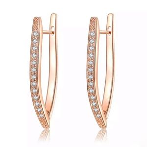 18K Rose Gold Plated CZ Earrings
